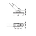For Timber Flaps with Plastic Housing Opening angle: 80º-100ºAdjustable with screw Material: Steel, plastic housing Finish: Nickel-plated, black housing Version: With angular bracket Installation: For left and right hand use Fixing: To angular bracket usi