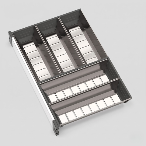 Stainless Steel Cutlery Organiser – Secure Single-End Lock | 2T–10T