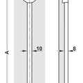 Discreet reinforcement kit for tall cabinet doors, designed to prevent warping or bowing over time. Suitable for vertical or horizontal installation on hinged or sliding wooden doors 16 mm thick or more. Includes steel threaded rod, zinc alloy tensioner, and plastic trim components in black or white. Recess-mounted for seamless integration, with easy tension adjustment via hex nut.