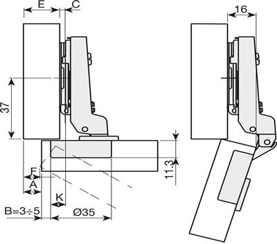 Indaux 131sc 110º Hinge
