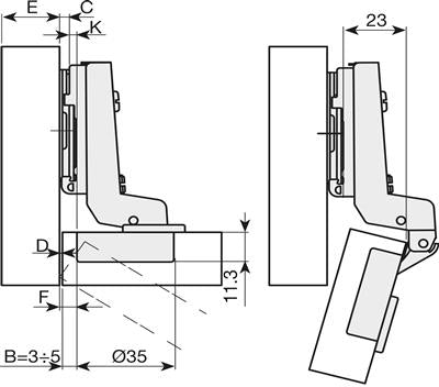 Indaux 131sc 110º Hinge