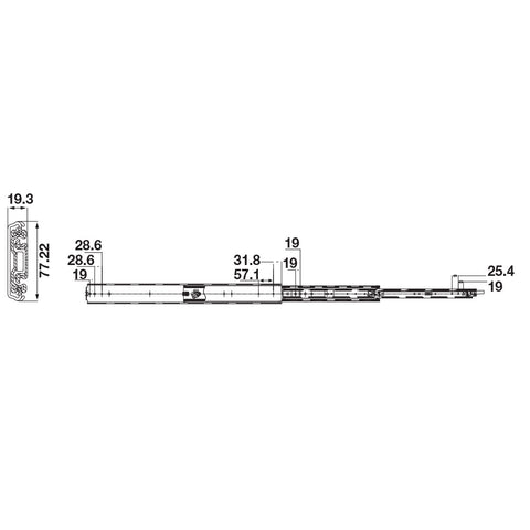 Häfele Extra Heavy Duty Runner in zinc-plated steel