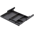 Extending Utensils Tray Area of application: Storing office utensils and A4 documents Material: Plastic Finish: GreyBlack Type of Pull-Out: Full extension Installation: Screw fixing beneath table top Supplied with: Fixing MaterialInstallation Template2 Pl