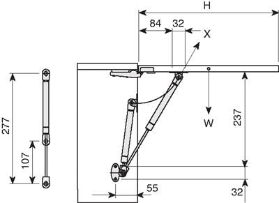 Indaux Pneumatic Upward Lift Set – Timber & Aluminium