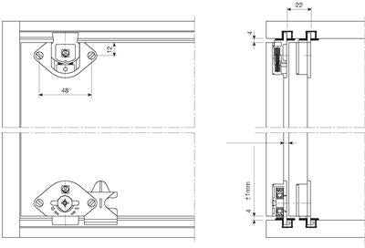 Indaux 3m Junior-4 Upper / Lower Track (Removed Silver Anodized)