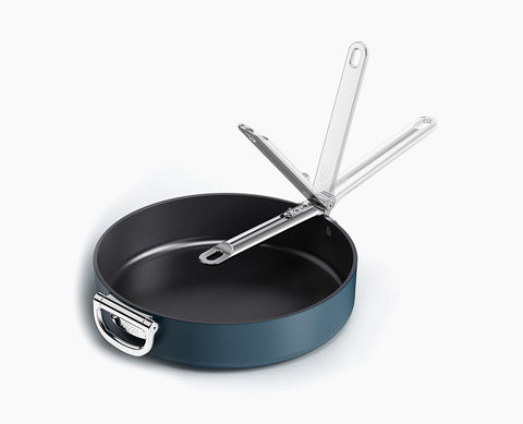Space Folding Handle Ceramic Non-stick 30cm Blue Frying Pan