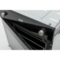 Hafele 60cm 5 Function Side Opening Oven Features: 67 Litre gross cavity63 Litre net cavityTouch control programmable timerTriple glazed cool touch doorSide wire racks: 5 levelsEasy grip knobsInterior lightA set of telescopic runnersLeft hand door hinging