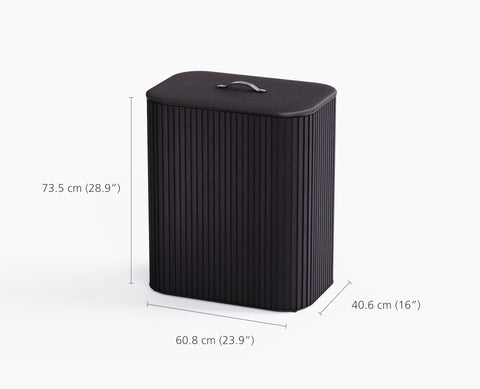 Tota Trio Luxe 90L Black Laundry Separation Basket