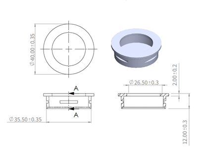 Krome Sliding Door Pull Round 35mm Satin Nickel