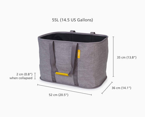 Hold-All™ Max Grey Collapsible 55L Laundry Basket