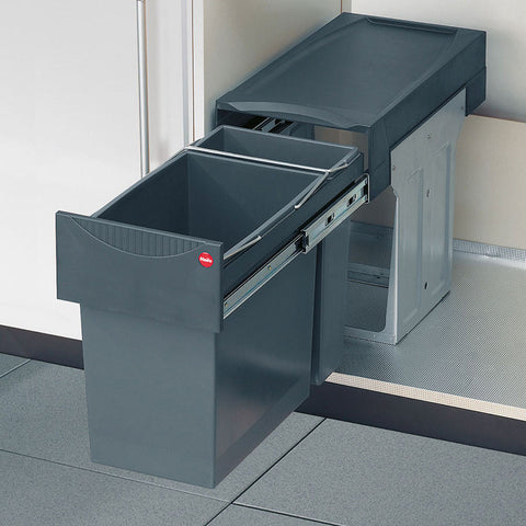 Hailo Tandem Waste Bin in grey