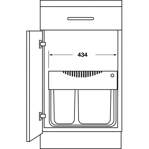Hailo Tandem-S Pull-Out Waste Bin System | 28 L