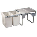 Häfele Oska HSC Brand: Häfele Material: Bracket: SteelPail: Plastic Finish: Pail and lid: WhiteBracket: White powder coated For carcase width: 450 mm Capacity: 30 Ltr (2 x 15)40 Ltr (2 x 20) Type of pull-out: Full extension (manual extension behind hinged