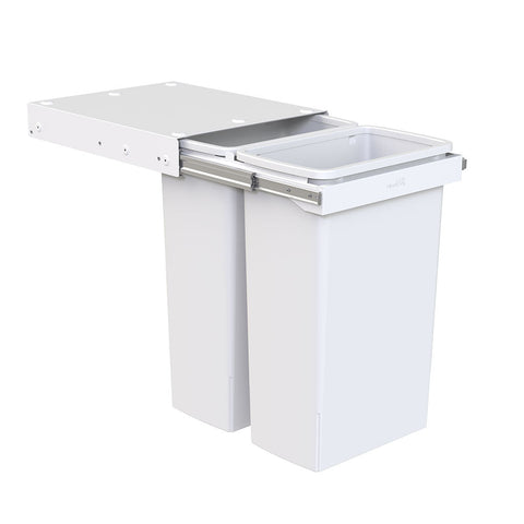Hideaway Waste Bin Compact 2×40 L in arctic white