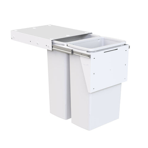 Hideaway Waste Bin Compact 2×40 L in arctic white
