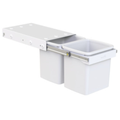 Hideaway Compact waste bin twin pails in arctic white