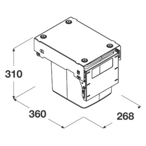 Hideaway Waste Bin Compact 15 L in arctic white