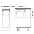 Hideaway Waste Bin Compact 15 L in arctic white