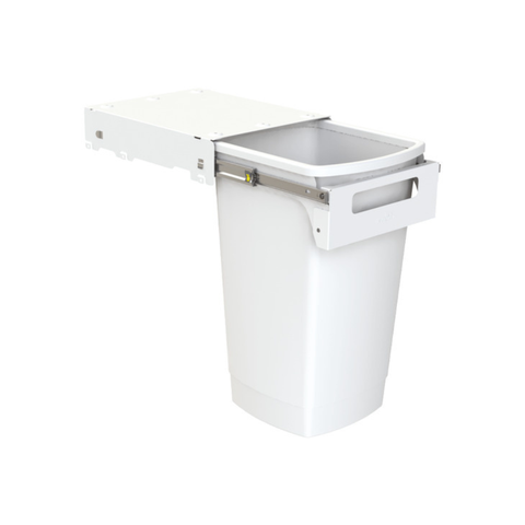 Hideaway Compact Waste Bin in Arctic White