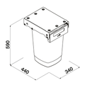 Hideaway Compact Waste Bin in Arctic White