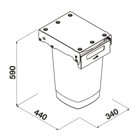 Hideaway Compact Waste Bin in Arctic White