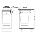 Hideaway Compact Waste Bin in Arctic White