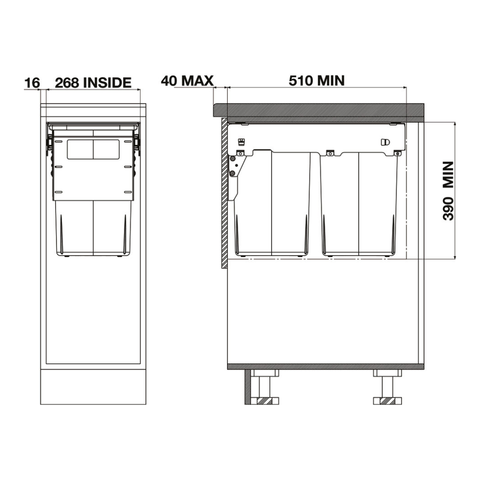 Hideaway Compact Waste Bin