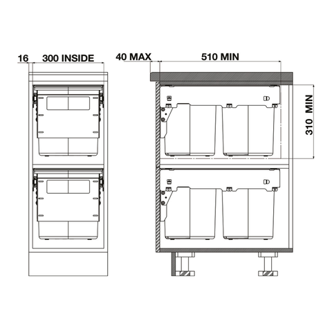 Hideaway Compact Waste Bin