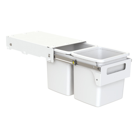 Hideaway Compact Waste Bin in Arctic White