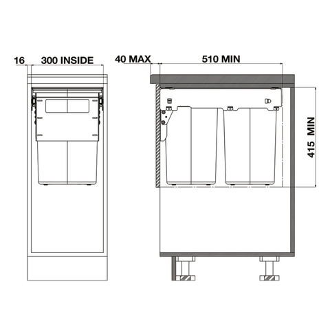 Hideaway Compact Waste Bin