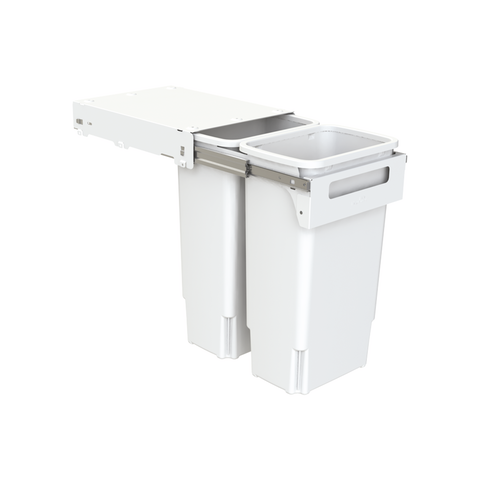 Hideaway Compact Soft-Close Waste Bin in white
