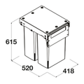 Hideaway compact soft-close waste bin in cinder