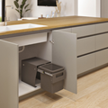 Hideaway compact soft-close waste bin in cinder