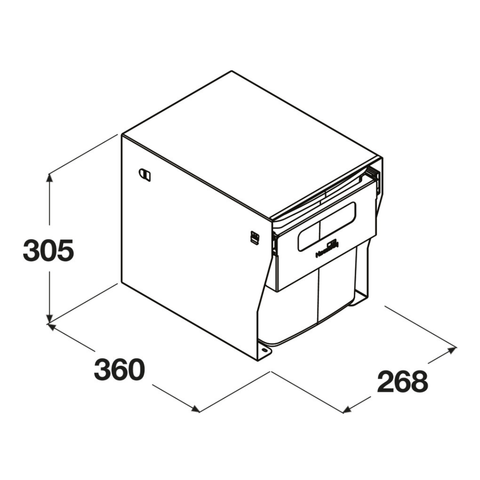 Hideaway compact soft-close waste bin in cinder