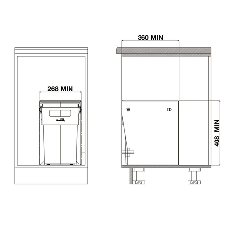 Hideaway Compact Waste Bin in Cinder