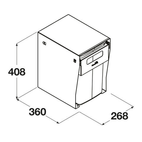 Hideaway Compact Waste Bin in Cinder