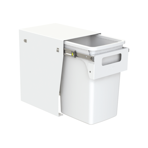 Hideaway Compact Waste Bin in Arctic White