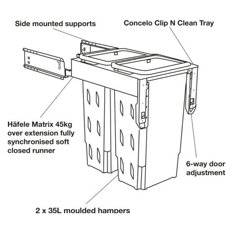 Hideaway Concelo Laundry Hamper in Arctic White