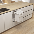 Hideaway compact soft-close waste bin in white