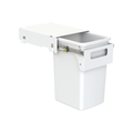Hideaway compact soft-close waste bin in white