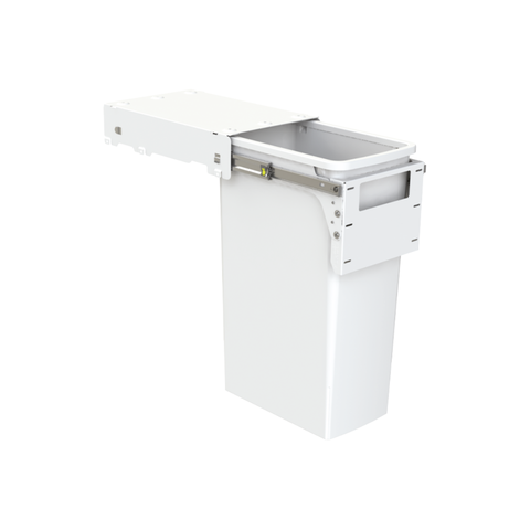 Hideaway Compact Soft-Close Waste Bin in white