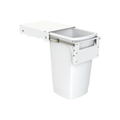 Hideaway compact soft-close waste bin in white