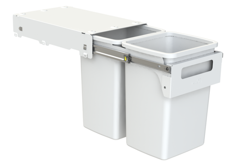 Hideaway compact soft-close waste bin in arctic white