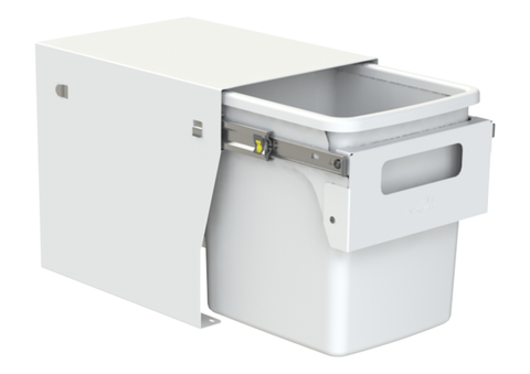 Hideaway compact soft-close waste bin in cinder