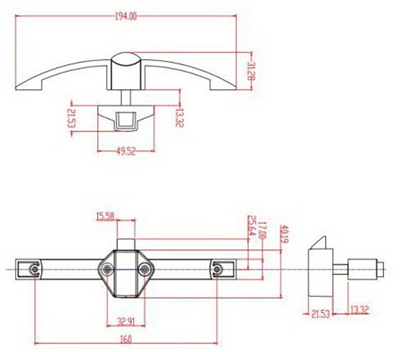 Caravan Handle 160mm Rv-Zt160-Mbk Matt Black