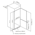 Refrigeration Integrated Fridge/Freezer, 248L Fridge: 248 L total capacity: 180L / 68LHeavy duty door-on-door hingeEasy fit integrated designEasy slide temperature controlEffective ventilationFrost free freezer Freezer: 68 L CapacityFrost freeFast freezin