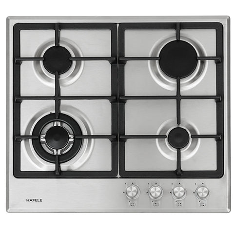 Häfele 60cm Gas Cooktop with Wok Burner in stainless steel