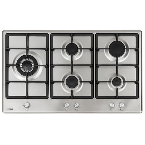 Häfele 90cm Gas Cooktop with Wok Burner in stainless steel