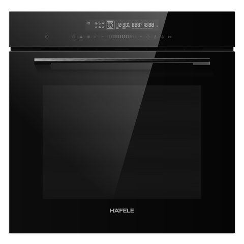 Häfele 60cm 13 function oven in black glass