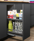 Installed Dispensa Junior III in anthracite in kitchen base cabinet